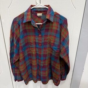 Nicola Vintage Plaid Button Down Long Sleeve Shirt